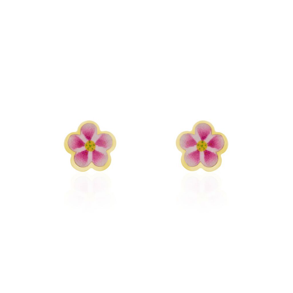 Boucles D'oreilles Puces Syna Fleur Or Jaune