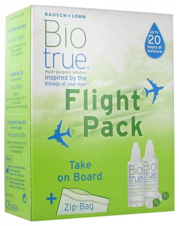 Biotrue Solution Multifonctions Spécial Avion Lot de 2 x 60 ml