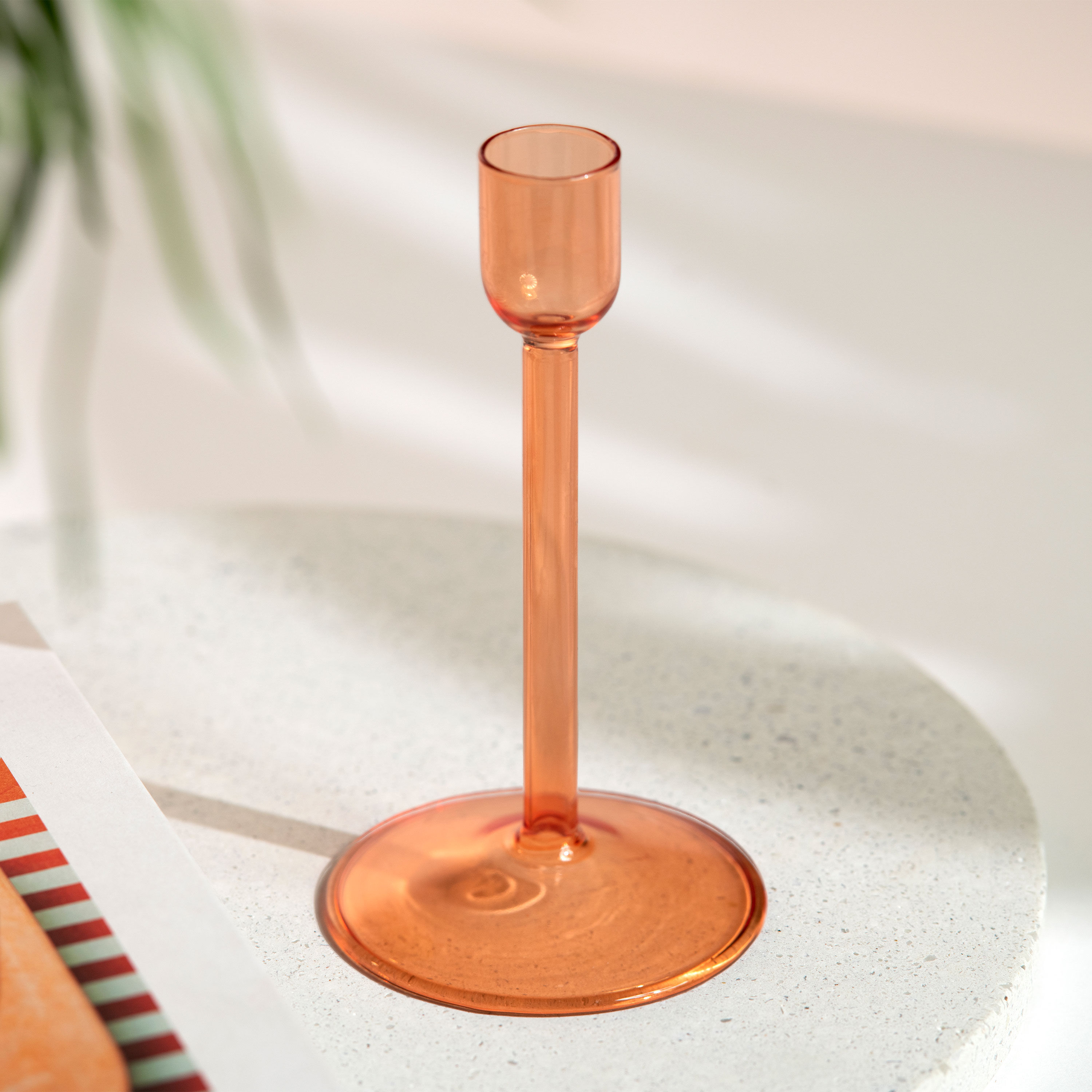 Like Home Candlestick holder Orange, 3.2'' x 3.2'' x 6''