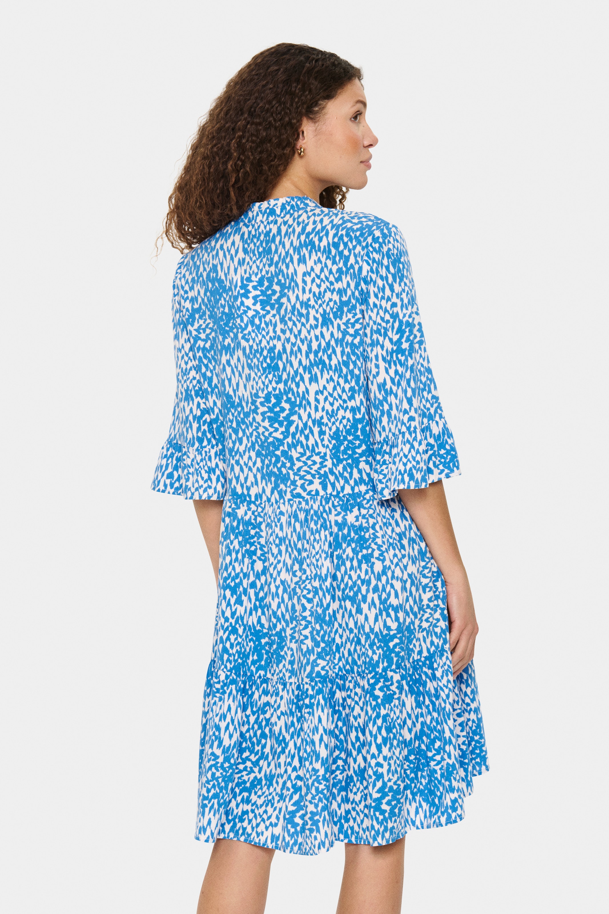 Saint Tropez Blusenkleid »EdaSZ Dress« Sommerkleid, Tunikakleid mit Volant und 3/4 Ärmel