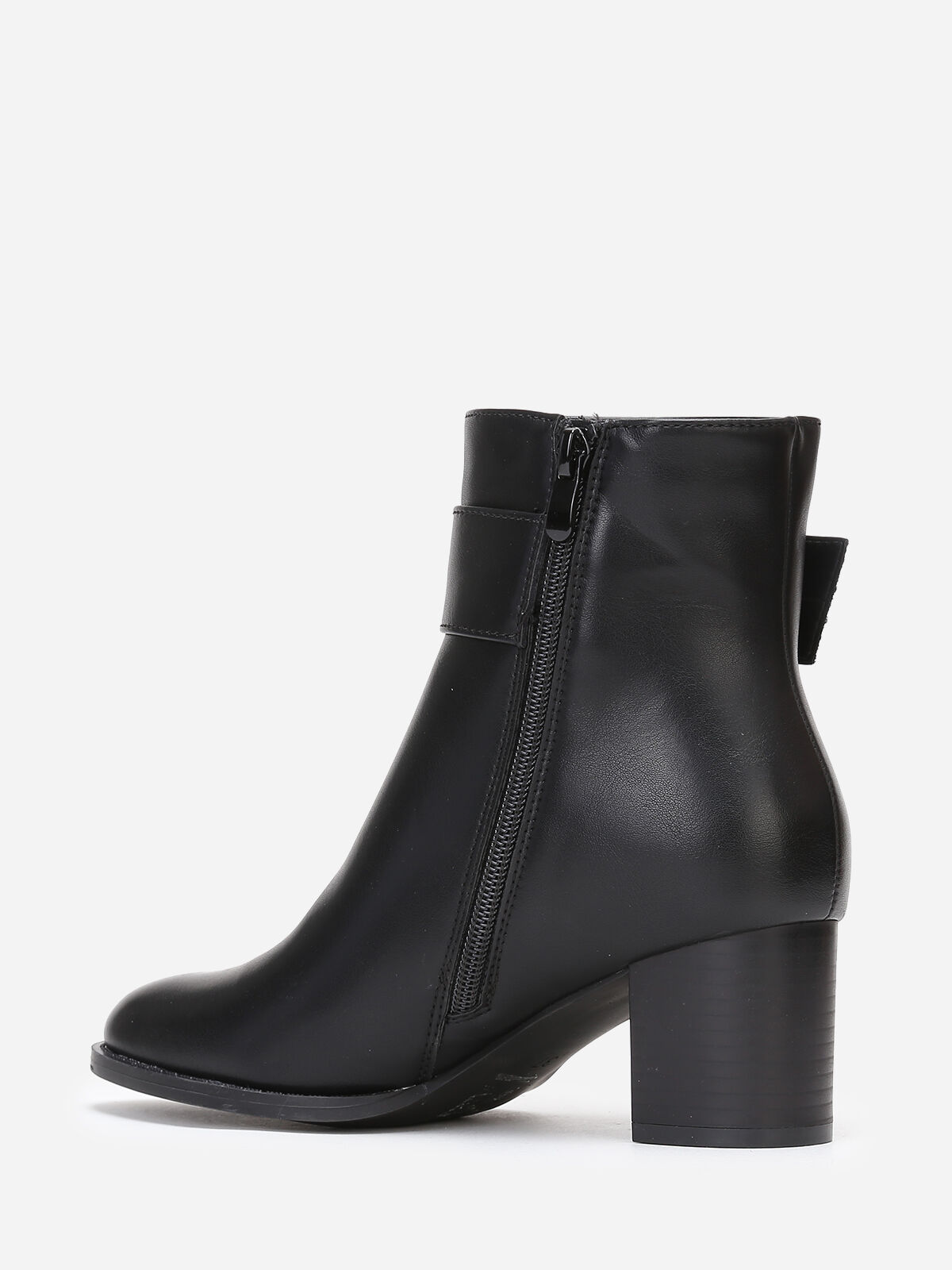 Bottines à talon et détail métallique- Noir