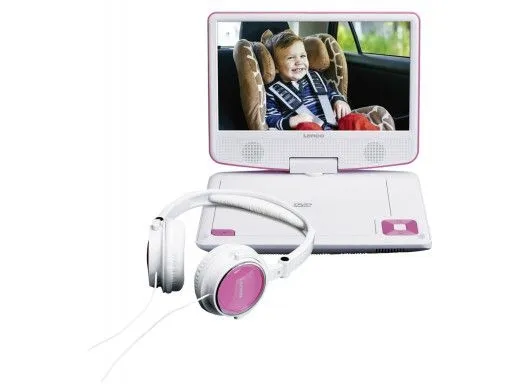 Lenco DVP-910, Bærbar DVD afspiller, Konvertibel, Sort, Lyserød, CD, DVD, 22,9 cm (9
