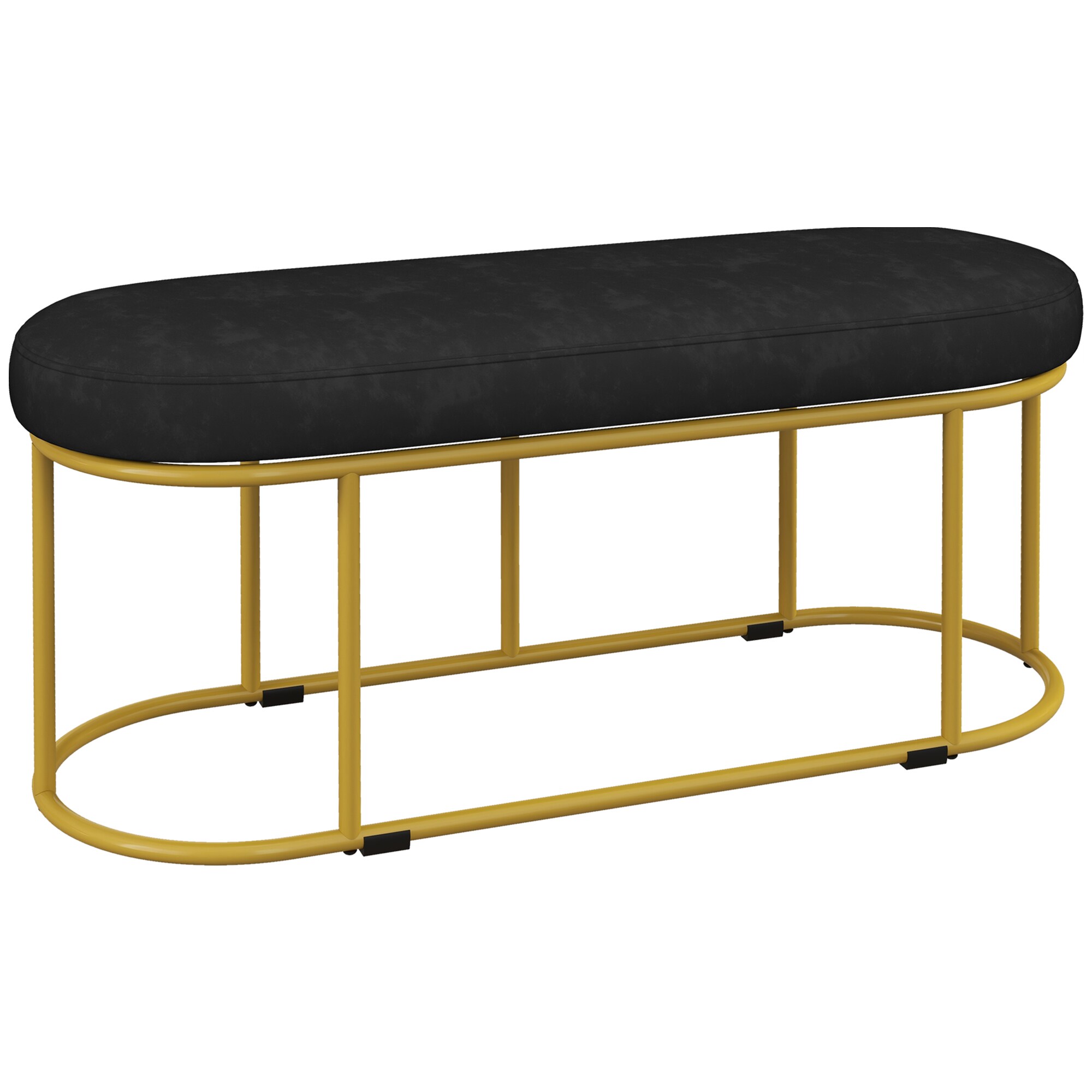 HOMCOM Sitzbank mit abgerundeten Stahlrahmen schwarz 100L x 37B x 43H cm
