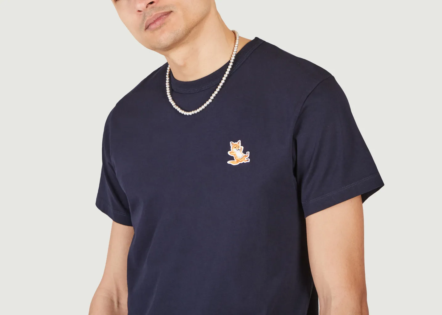 T-shirt Chillax Fox Patch Classic Maison Kitsuné