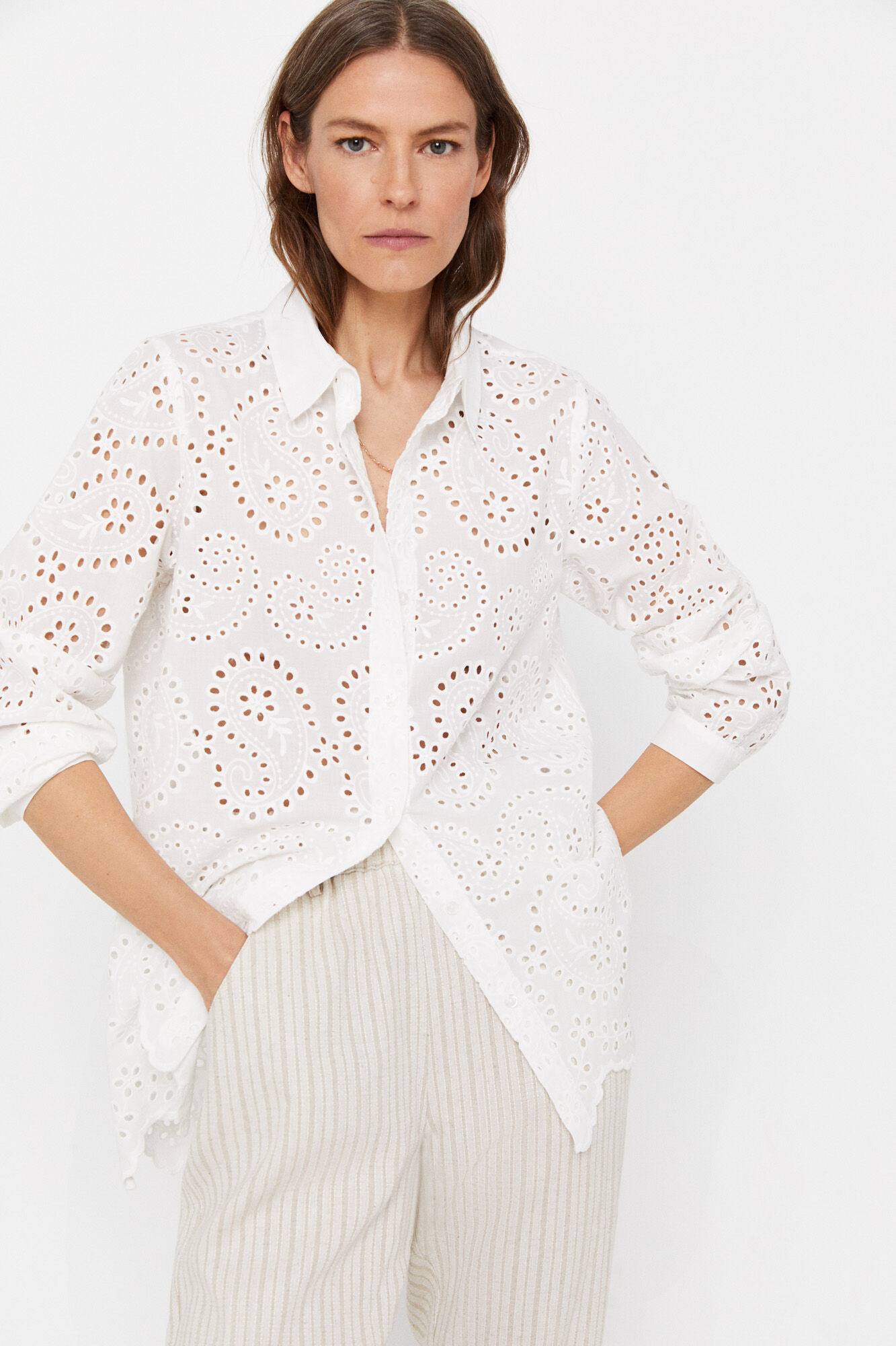 Camisa Schiffly - Branca