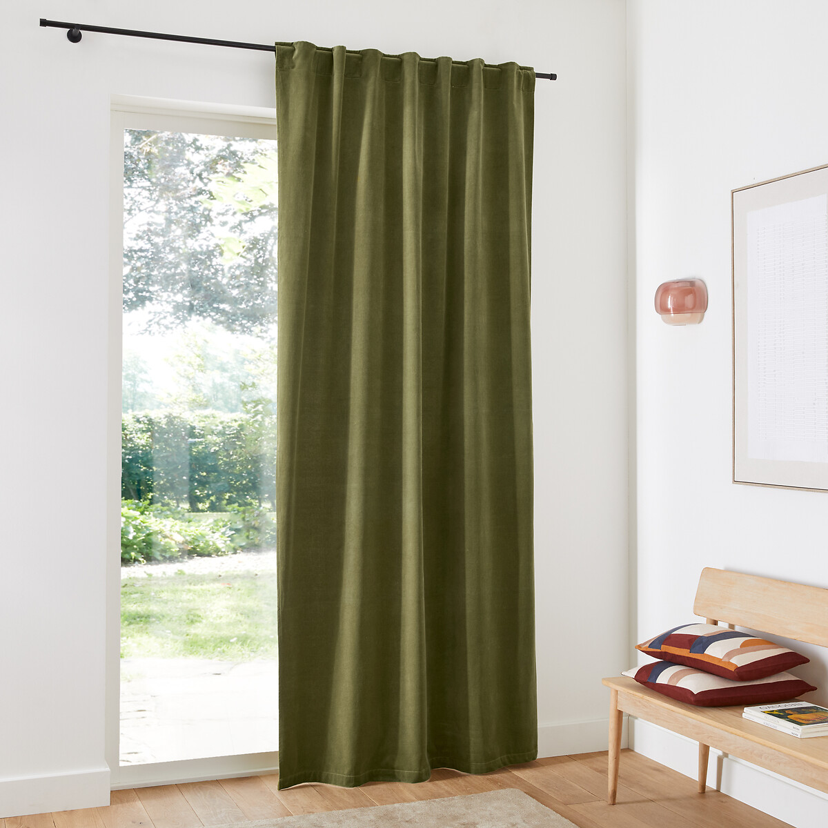 LA REDOUTE INTERIEURS<br>Cortina de veludo com acabamento em laços ocultos, Veludo