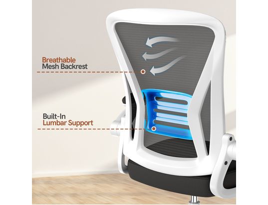 RATTANTREE - Fauteuil de bureau Chaise de bureau réglable en hauteur blanche