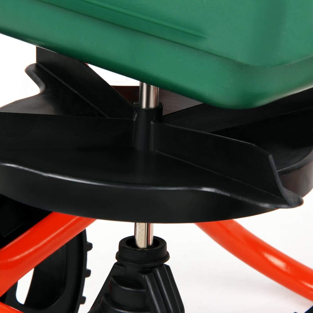 GARDEBRUK® Streuwagen 25L Streumenge einstellbar große Räder Saatgutstreuer Düngerstreuer für Salz Dünger Rasen Split Saatgut