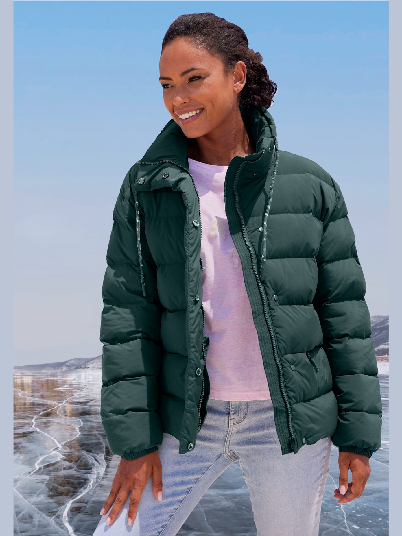 Doudoune veste matelassée doublée avec col réglable