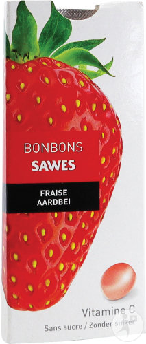Sawes Bonbon Fraise Sans Sucre 10 Pièces