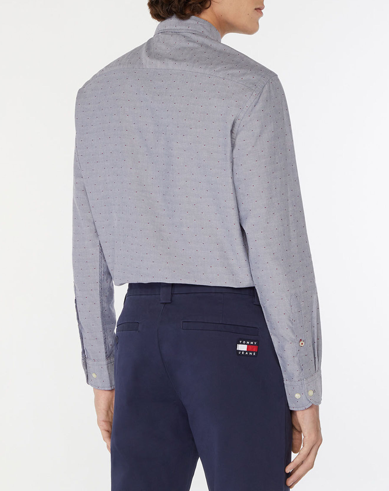 Tommy Hilfiger Chemise ajustée Oxford à pois bleu/rouge