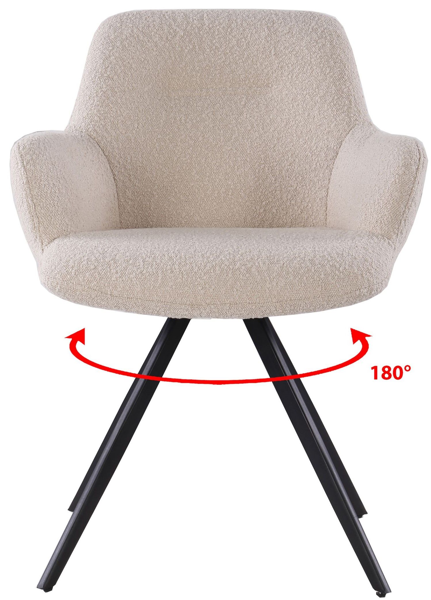 Eetkamerstoel Boucle Beige Doreen B61 x D65 x H83 cm