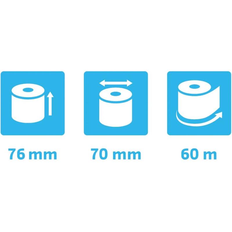 Bobines Balances Exacompta 40991E - l 76 mm x L 60 m, Ø 70 mm - 1 pli(s) - paquet de 10