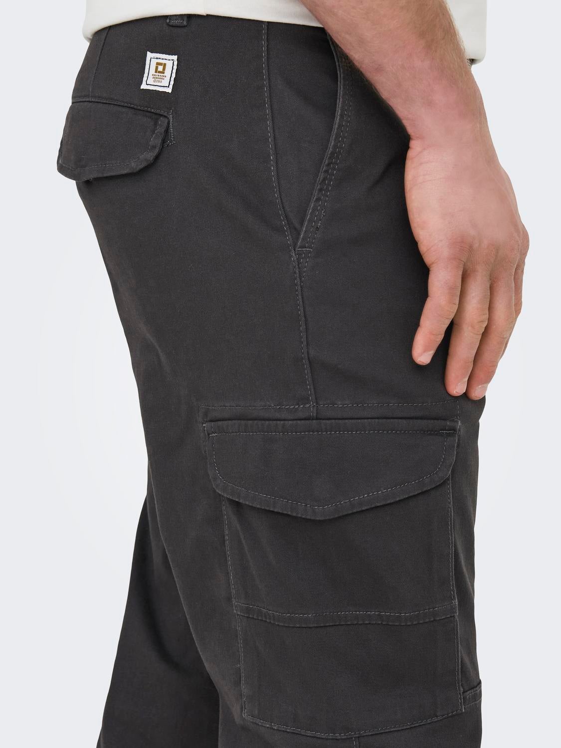 ONSCARTER Verjüngt Cargo-Hose Grey Pinstripe