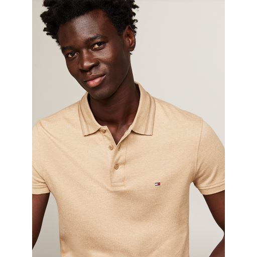 Tommy Hilfiger Pretwist Mouline Polo, Dark Dune/White, 3XL