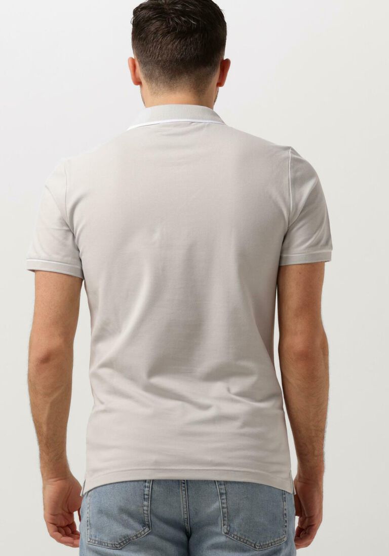 CALVIN KLEIN lichtgrijze calvin klein polo tipping slim polo