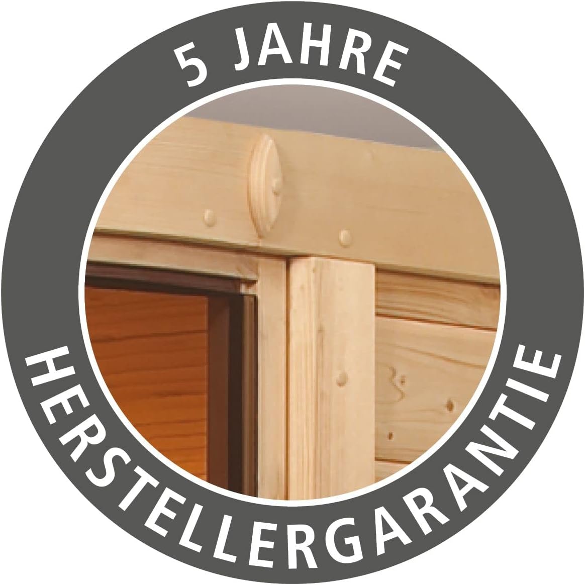Karibu Fasssauna 1 Set naturbelassen mit Ofen 9 kW integrierter Steuerung, Kabel, Schindeln Außensauna