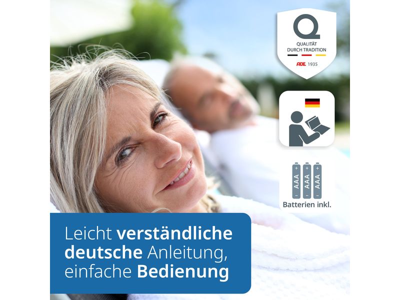ADE Personenwaage Allegra Schwarz Digitale Körperwaage in modernem Design