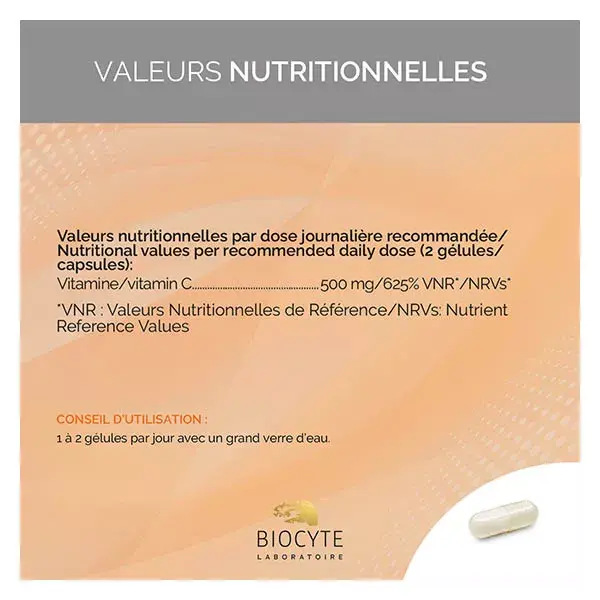 Vitamina C Lipossomal Biocyte para Suporte do Sistema Imunológico - 30 Cápsulas