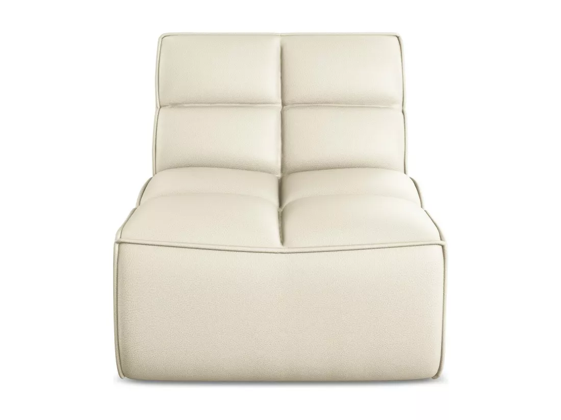 Fauteuil en Cuir artificiel - beige clair - KALAI