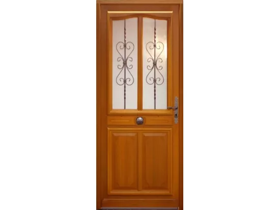 Porte D'Entrée Bois Vitrée, Carole, H,215Xl,80 P,Gauche Côtes Tableau