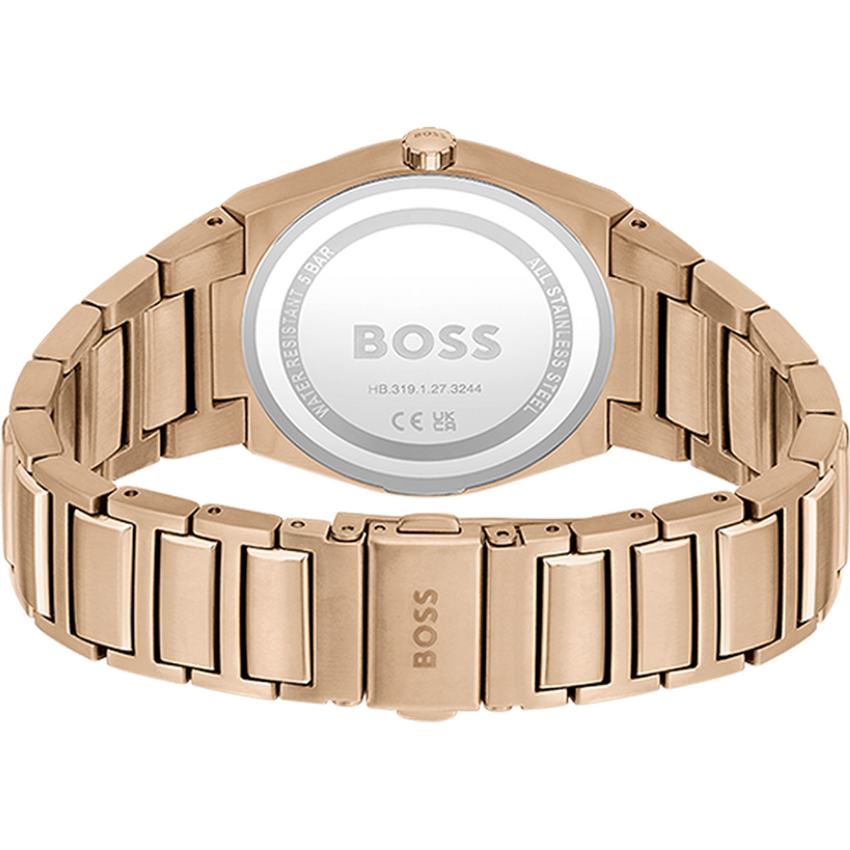 Montre BOSS Steer femme bracelet acier doré rose