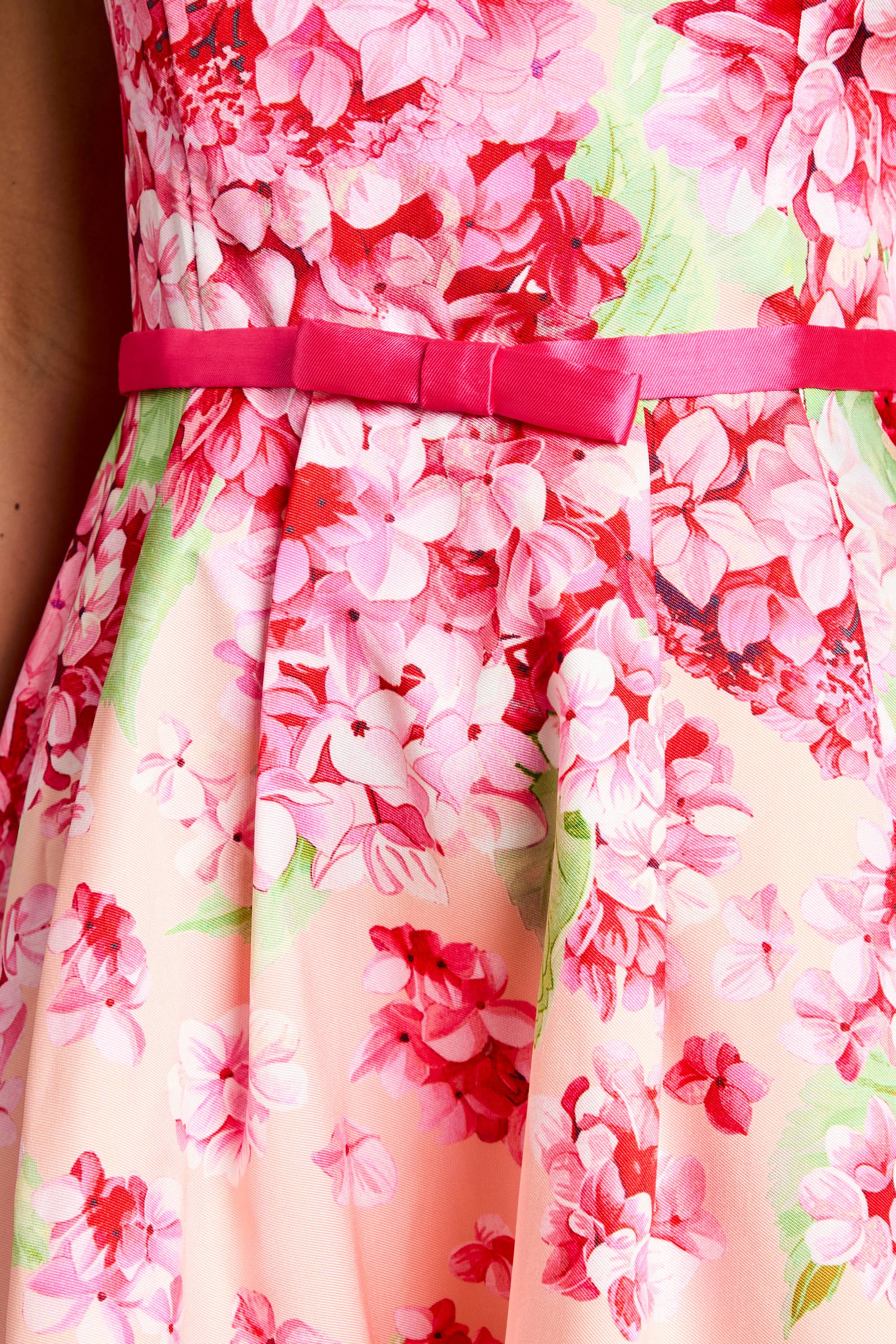Coast Robe Mi-Longue Imprimé Floral en Sergé Asymétrique