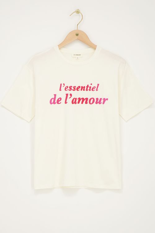 Wit T-shirt L'essentiel de amour