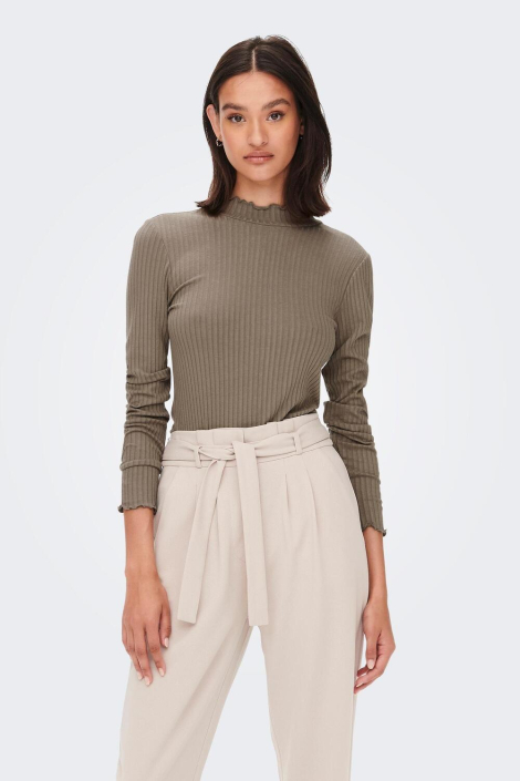 Jacqueline de Yong taupe dames t-shirt