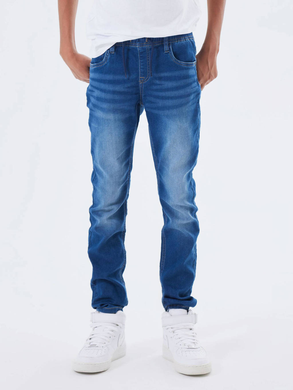 NAME IT slim fit jeans NKMRYAN JOGGER dark blue denim