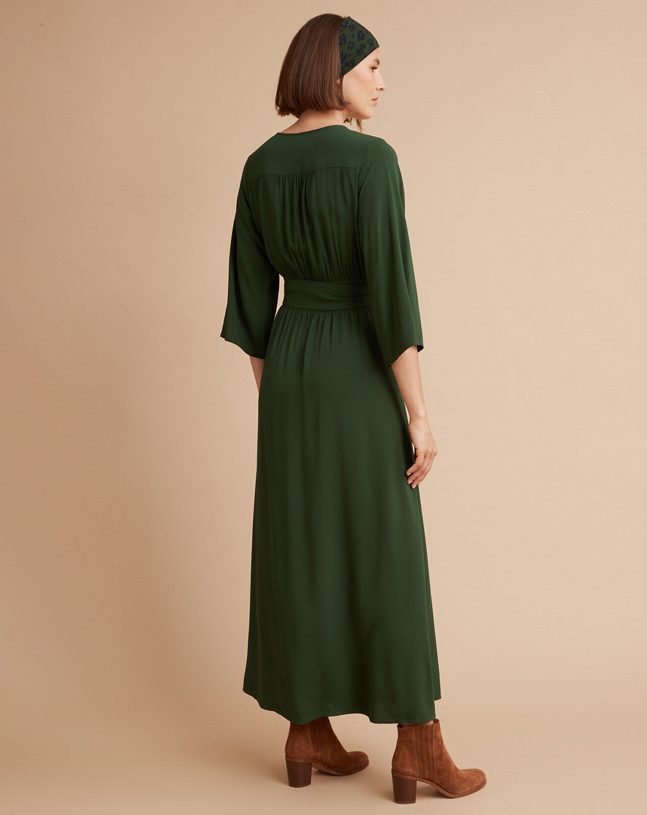 Cyrillus Robe Cache-coeur vert foncé