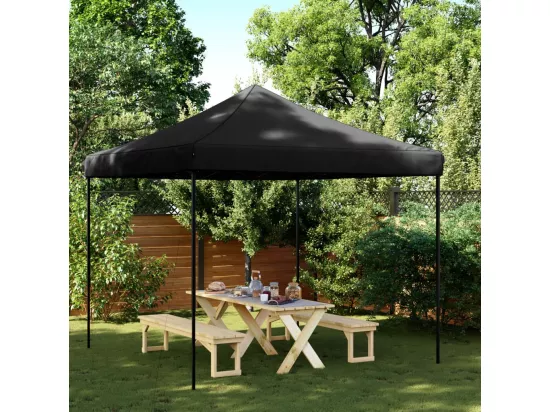 Tente de réception pliable escamotable noir 292x292x315 cm