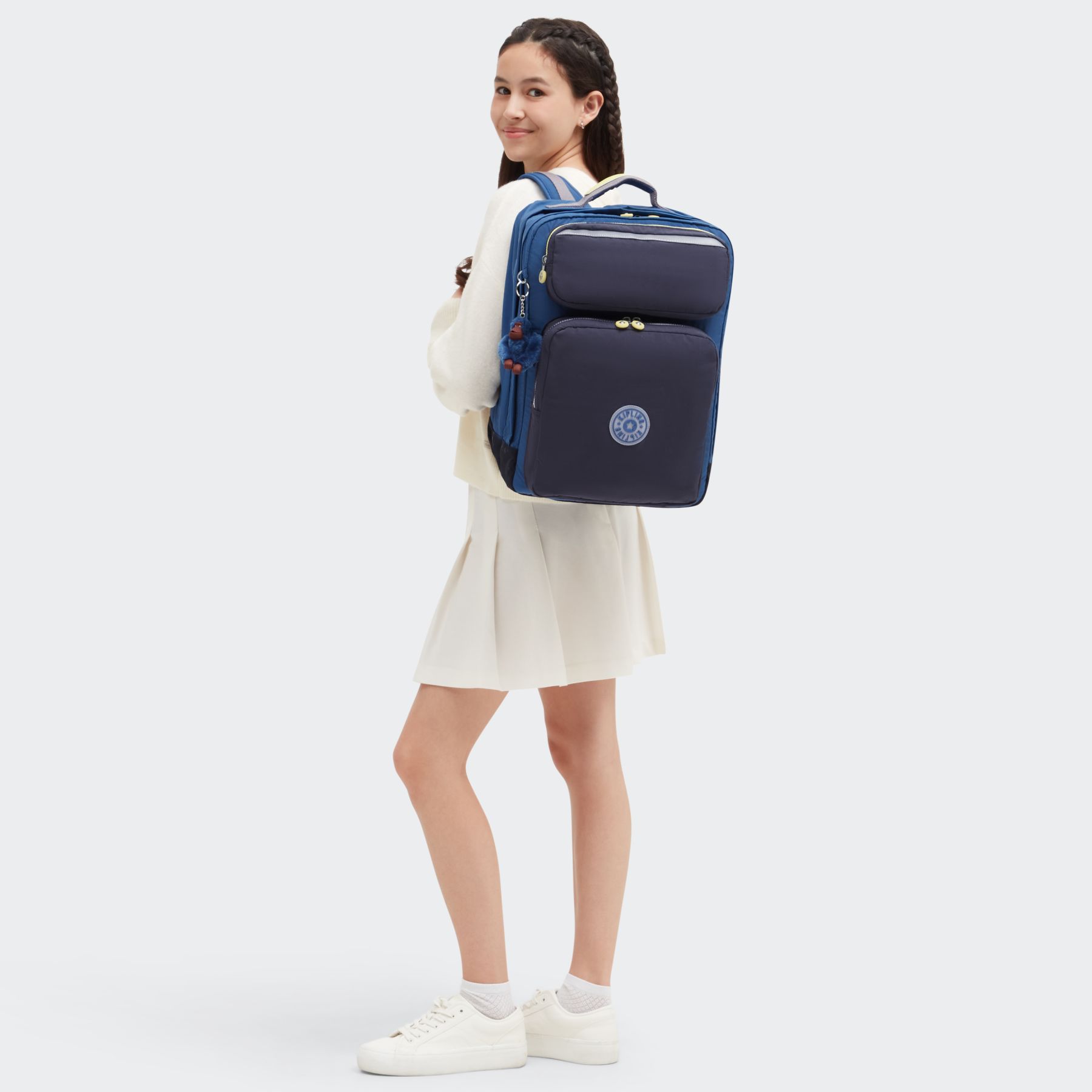 SCOTTY Grand sac à dos avec compartiment pour ordinateur portable - Fantasy Blue Block