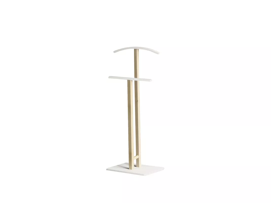 Valet de chambre - H105cm x L44cm x P29cm - bois coloris naturel/blanc - Nordique
