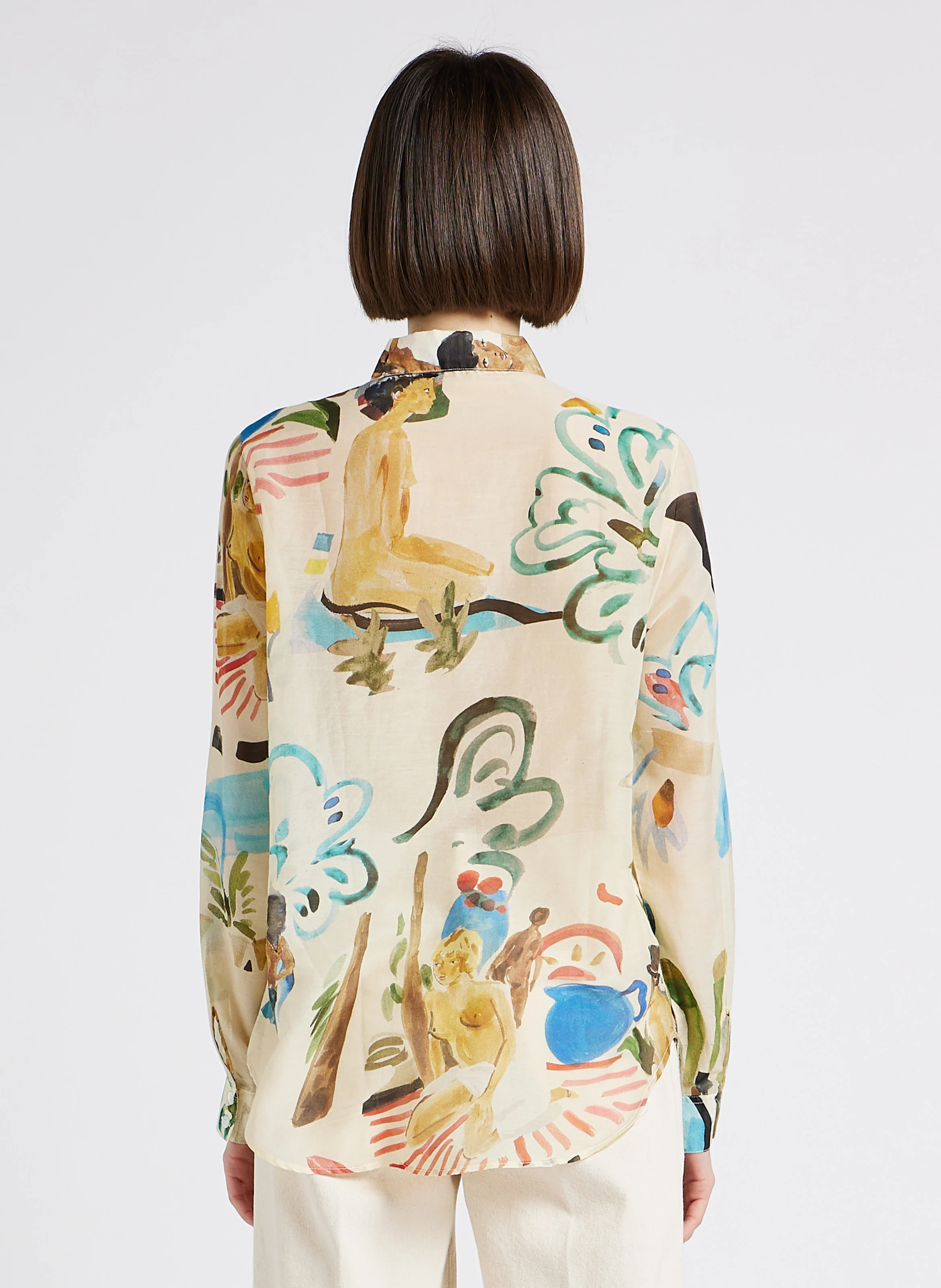 LE BAIN - Chemise ample en soie et coton | Multicolore