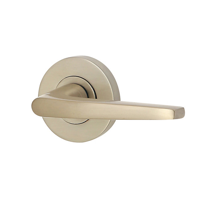 Ensemble poignée sur rosace rond à pousser Colan aluminium argent Ø52mm