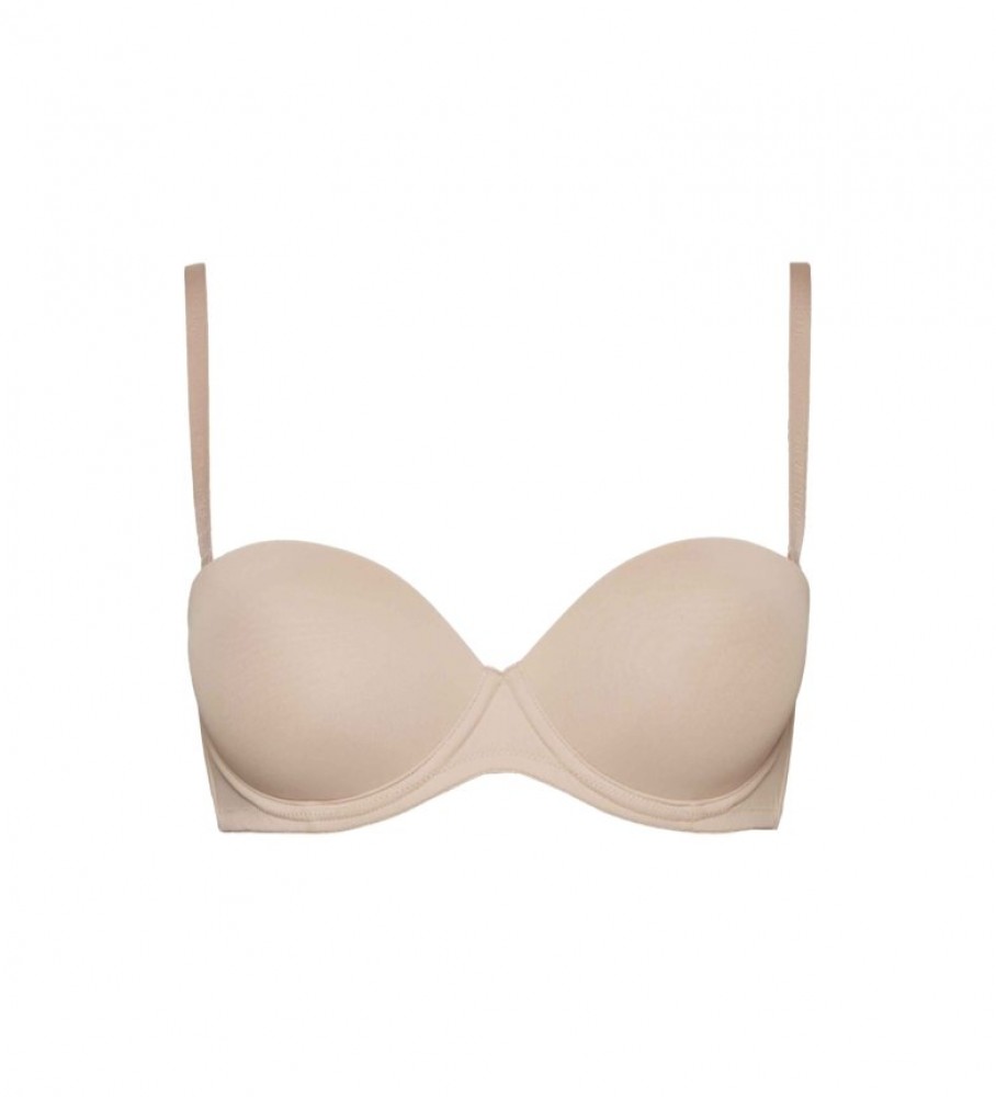 Sutiã tomara que caia Calvin Klein Perfectly Fit Flex na cor nude