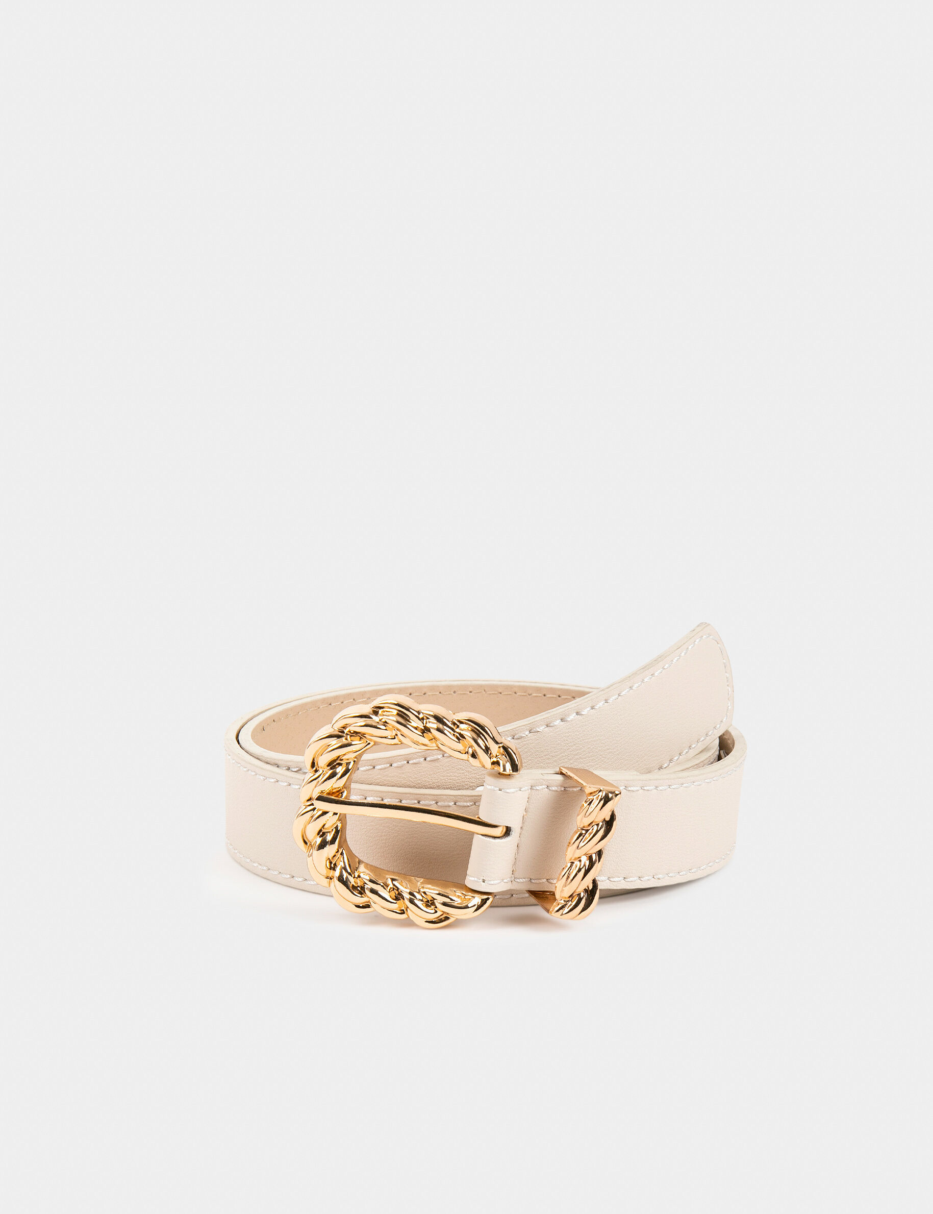 Ceinture avec boucle torsade ivoire femme - ivoire