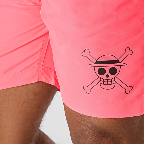 Short De Bain Logo Rose Fluo