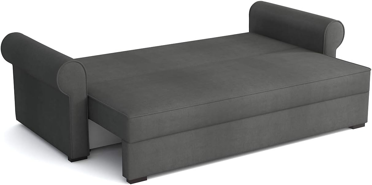 Mirjan24 Schlafsofa Olimpia Cord, Bettsofa mit abgerundete Armlehnen, Sofa mit Bettkasten und Schlaffunktion, Couchgarnitur, Schlafcouch, Sofagarnitur, Wohnlandschaft, Beste Qualität (Poso 05)