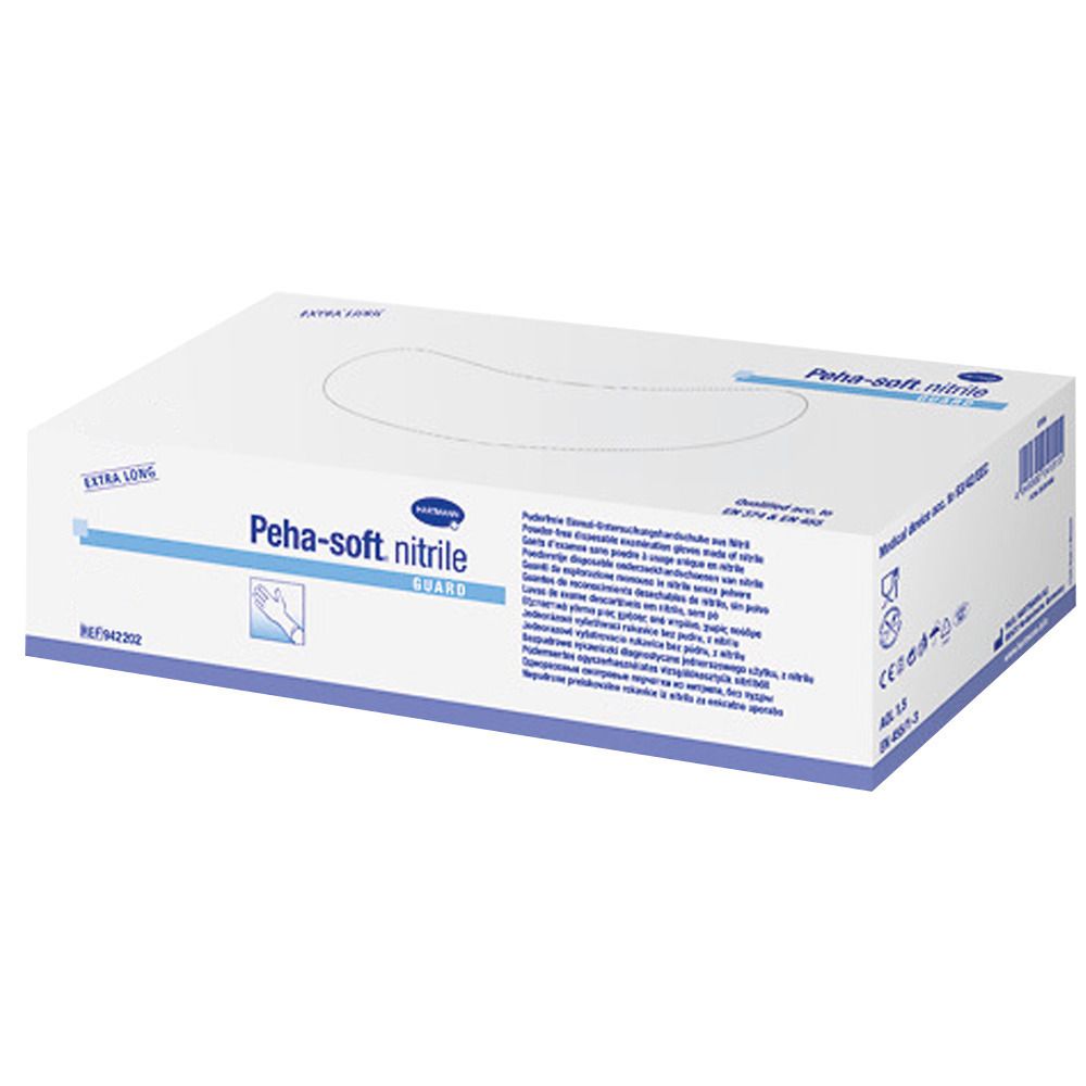 Peha-soft® nitrile guard puderfrei unsteril Untersuchungshandschuhe Gr. L 8 - 9