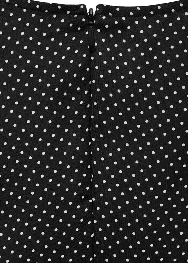 MANGO Side gathered polka dot dress Black