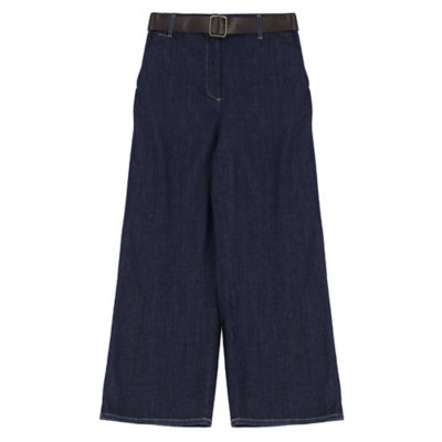 Jean femme Large Cropped Ceinture PLEASE