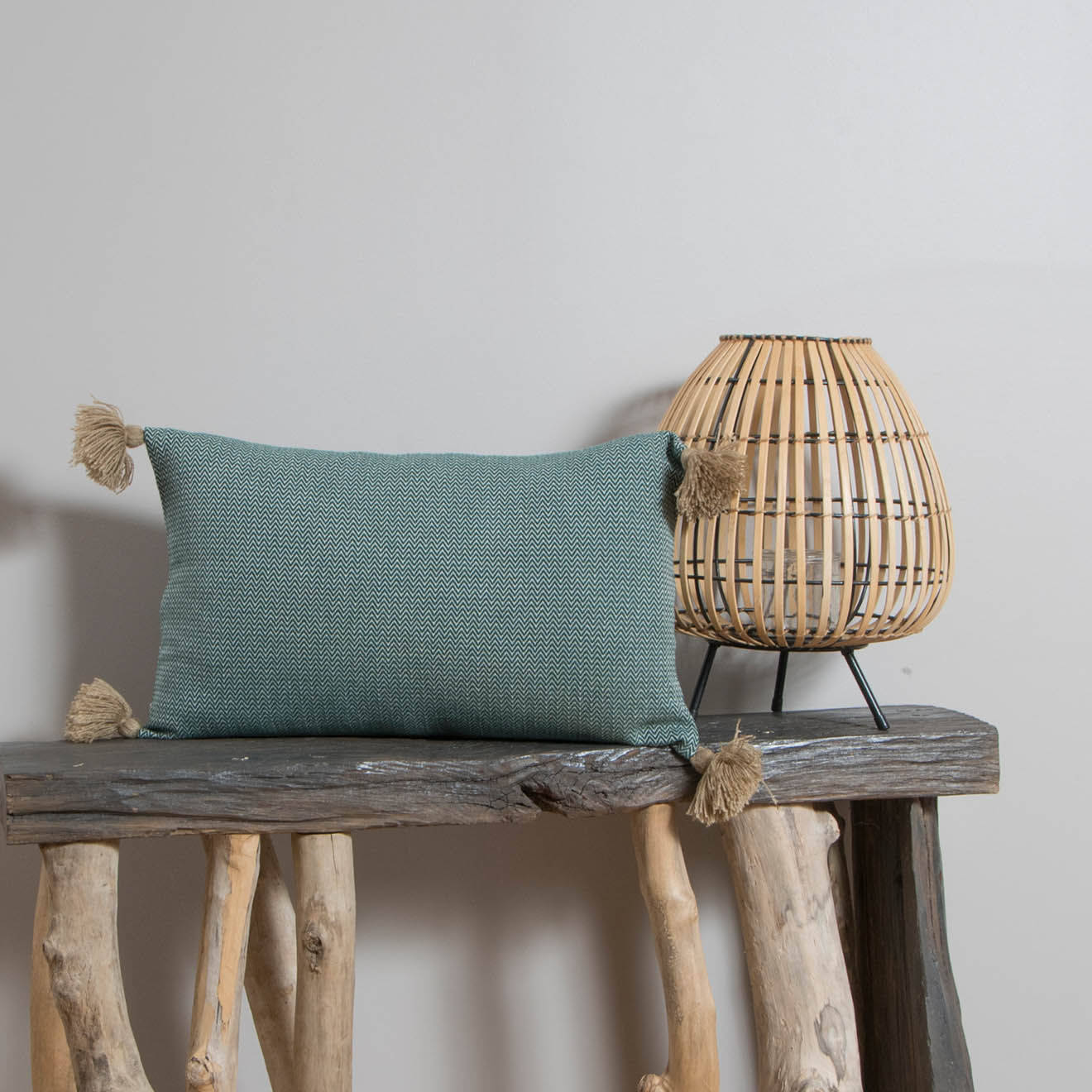 Febronie Housse de coussin chevron Stockholm kaki - 50x30 cm