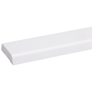 Koplat schuin grenen wit gelakt 12x45mm 270cm