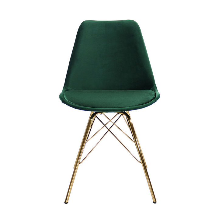 Kick collection - Stoel Velvet Donkergroen - Goud frame