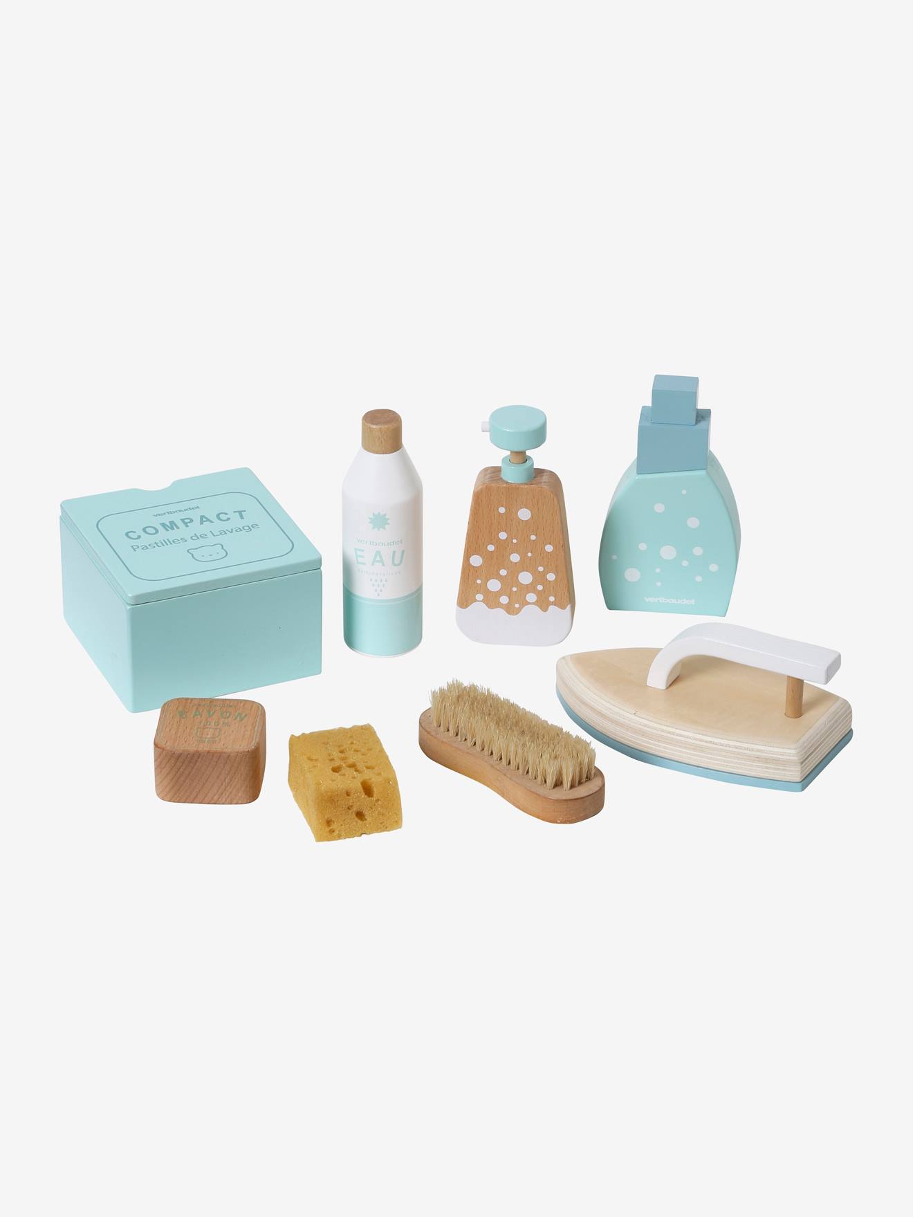 Kit para lavagem de madeira com certificação FSC®, branco claro, liso com motivos.