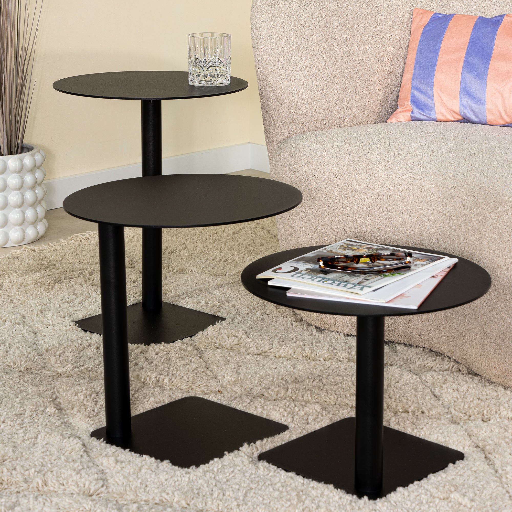 Spinder Design bijzettafel Sunny 40 - Zwart - Ã 40