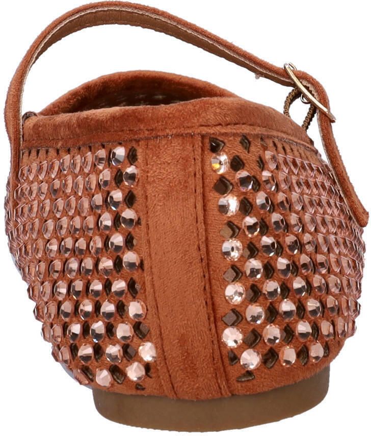 Nelson ballerina's met strass cognac