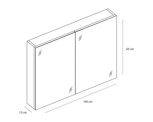 Somero spiegelkast, 100 cm, antraciet